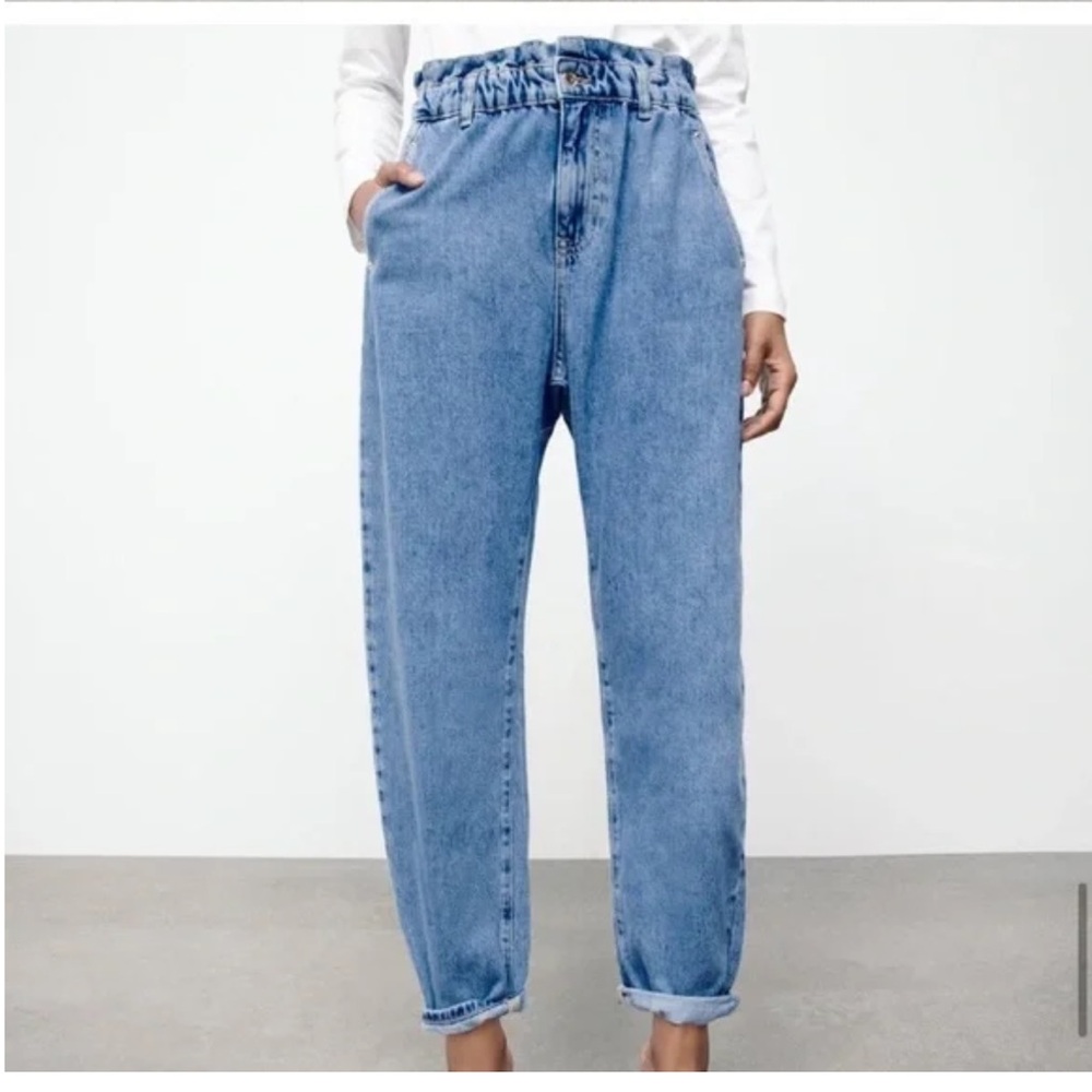 Zara Blue Boyfriend Jeans Relaxed Fit - Picture 2 of 10